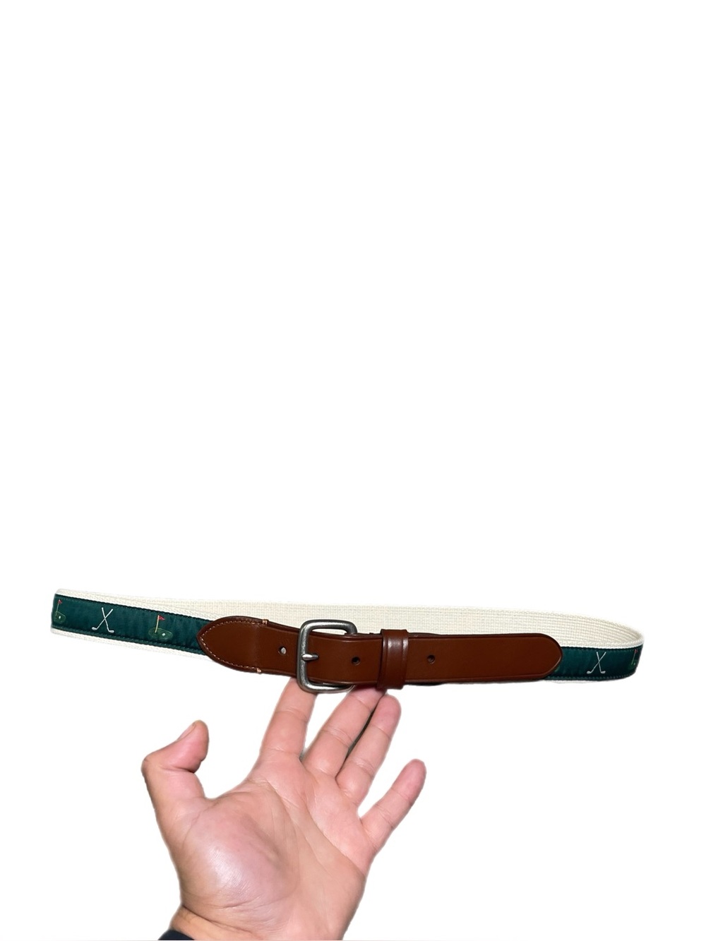 NWOT: J. Crew Canvas Golf Print Belt - Picture 2 of 5